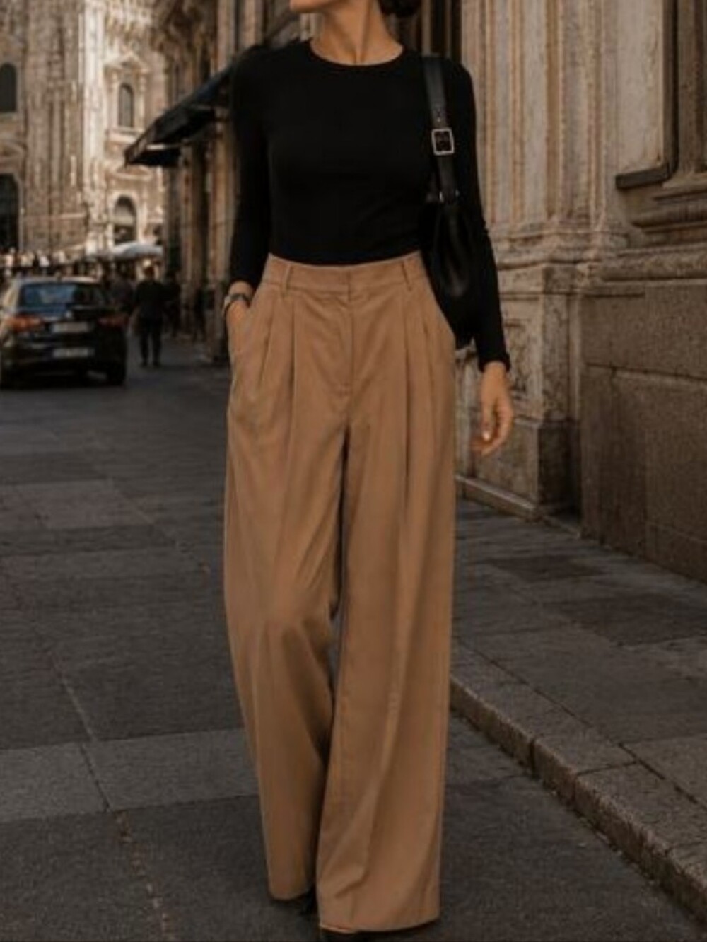 Ann Taylor SZ8 Linen Blend Beige Trousers Wide Leg